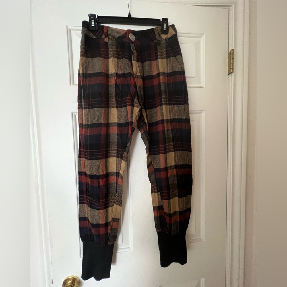 Women winter plaid pants